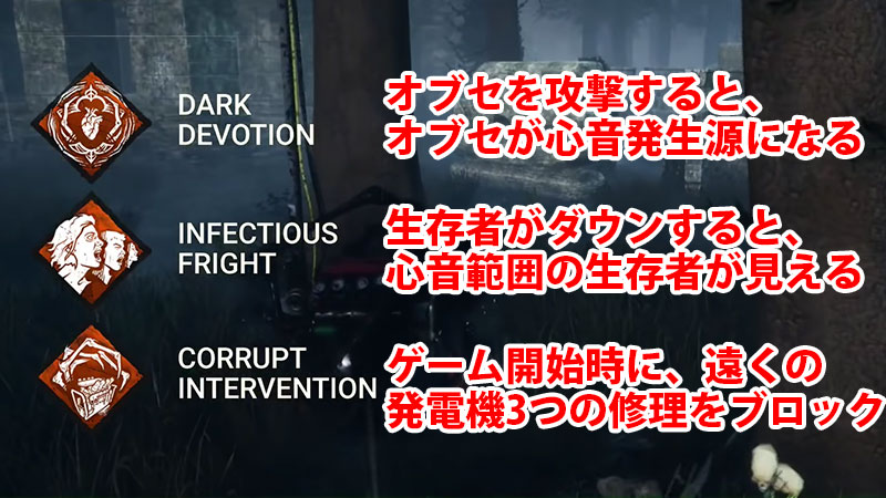 プレイグの固有パーク：Dark Devotion、Infectious Fright、Corrupt Intervention